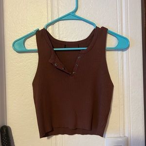 Brown sweater tank
